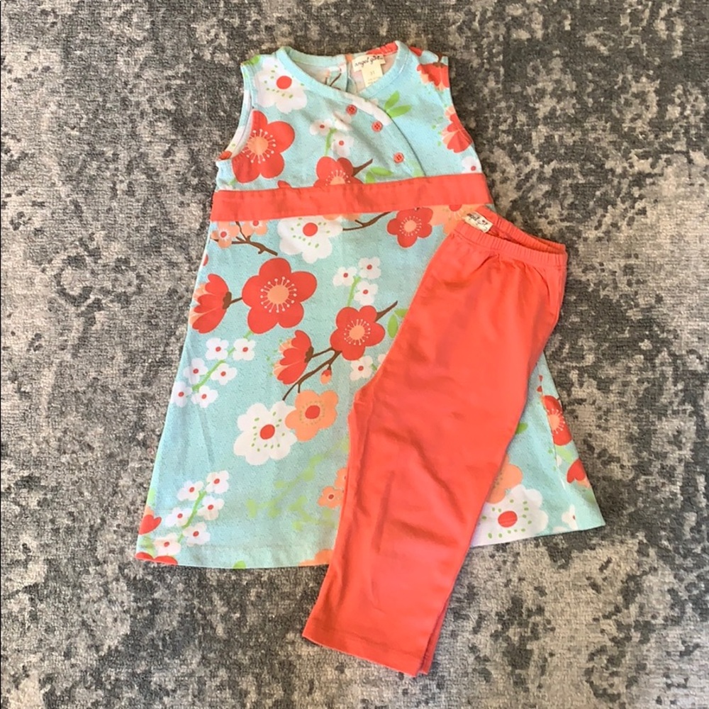 Angel Girl 3T floral top/dress & leggings